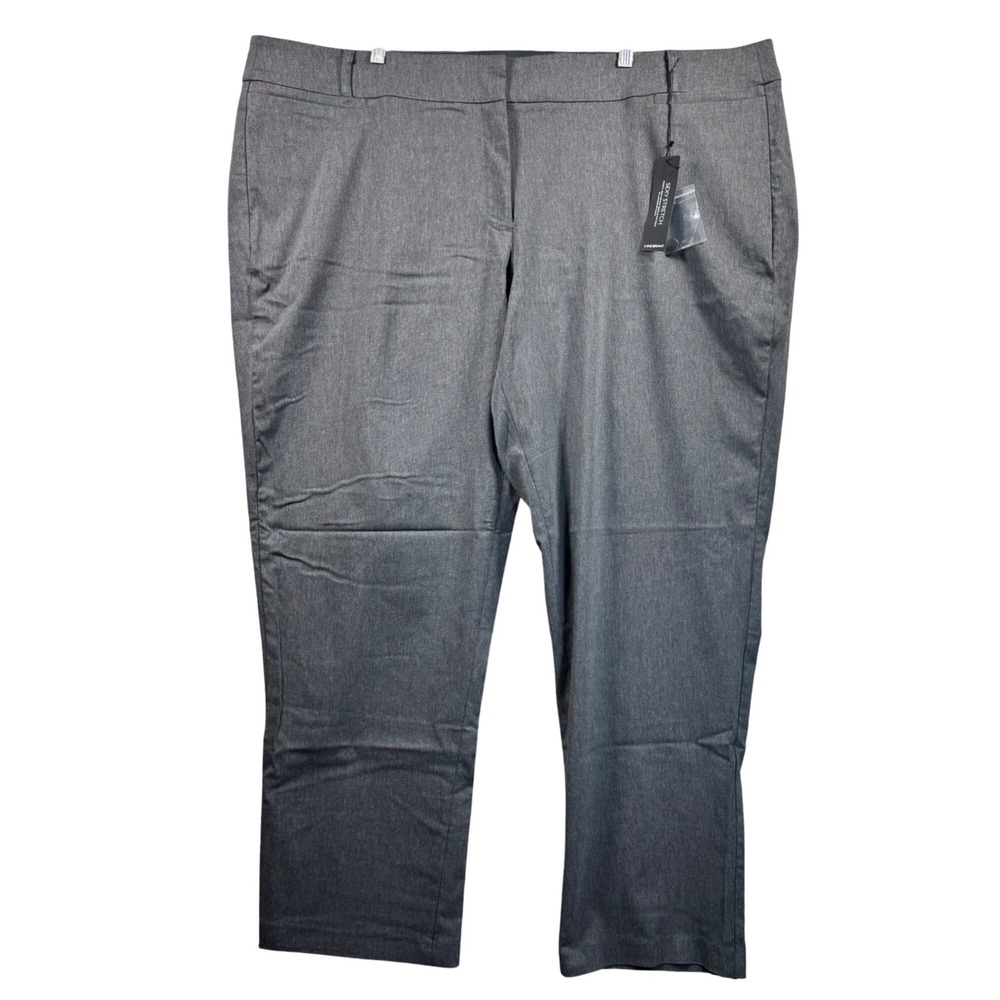 Lane‎ Bryant The Allie Straight Leg Dress Pants Gray Stretch Pockets Womens 28R